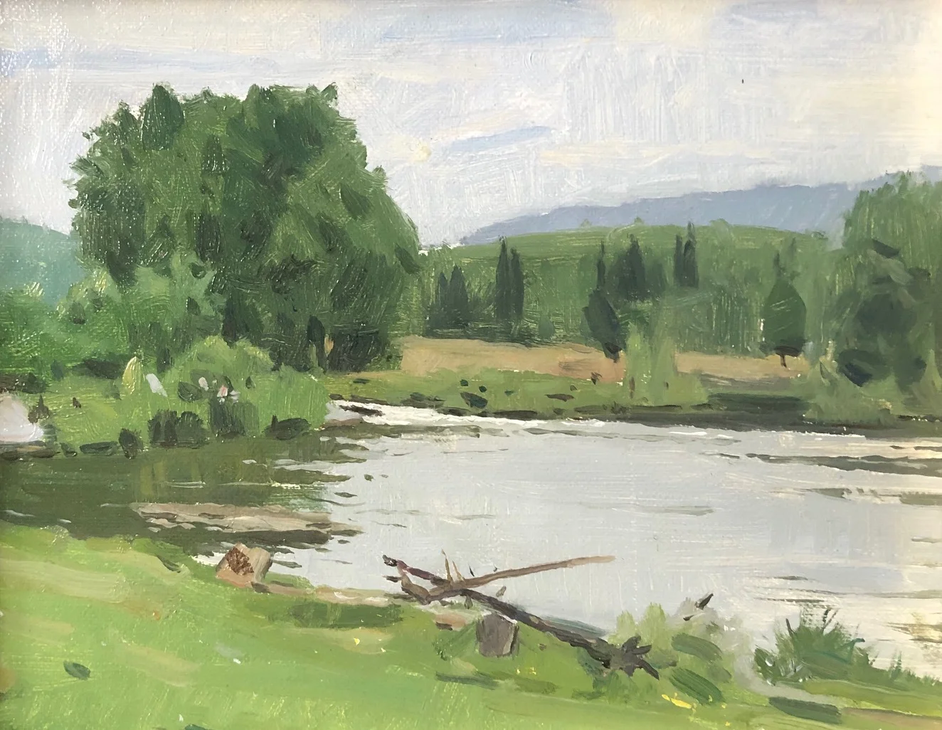 On the Arno, oil on panel, 8x10"