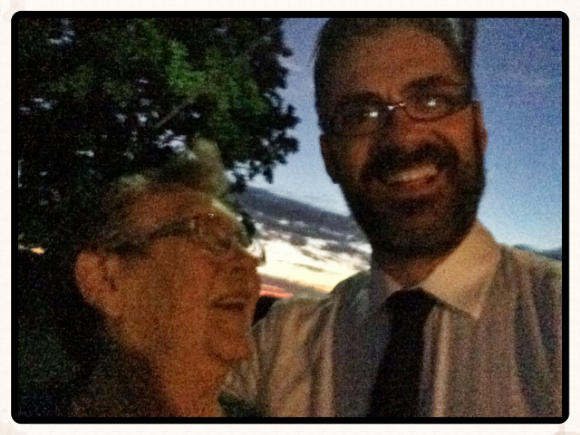 Selfie with mum in the dark Jan 2015 at her place.