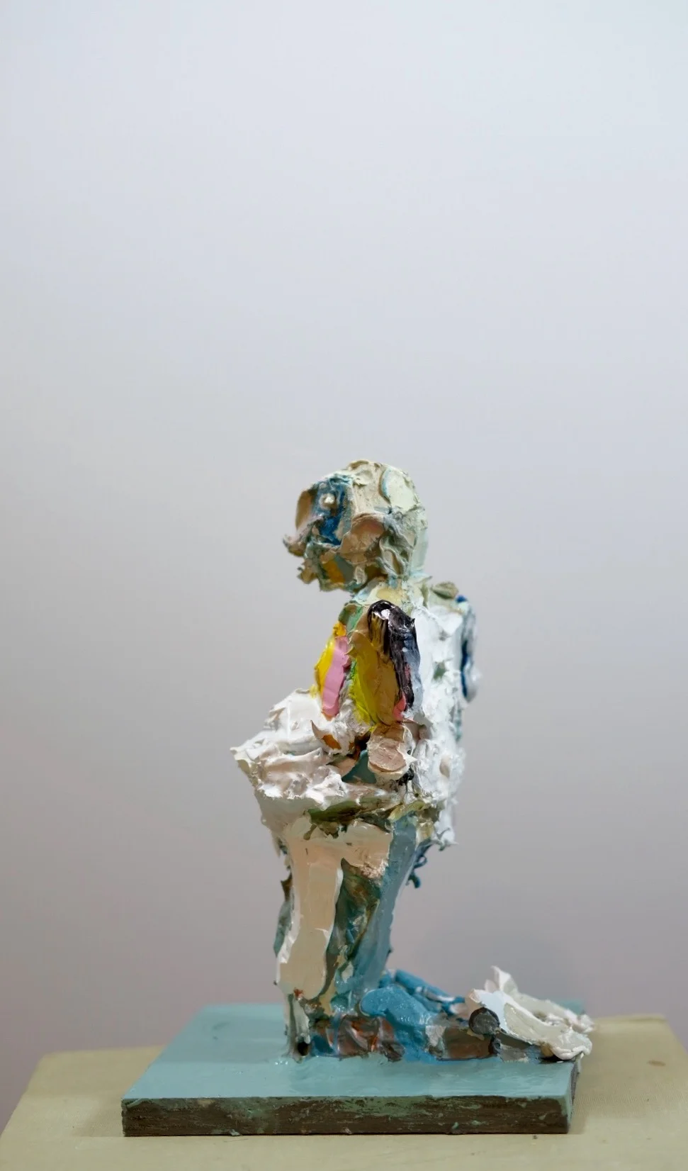 untitled figure, oil with plaster and wire structure, 9”x4”x5”, 2017