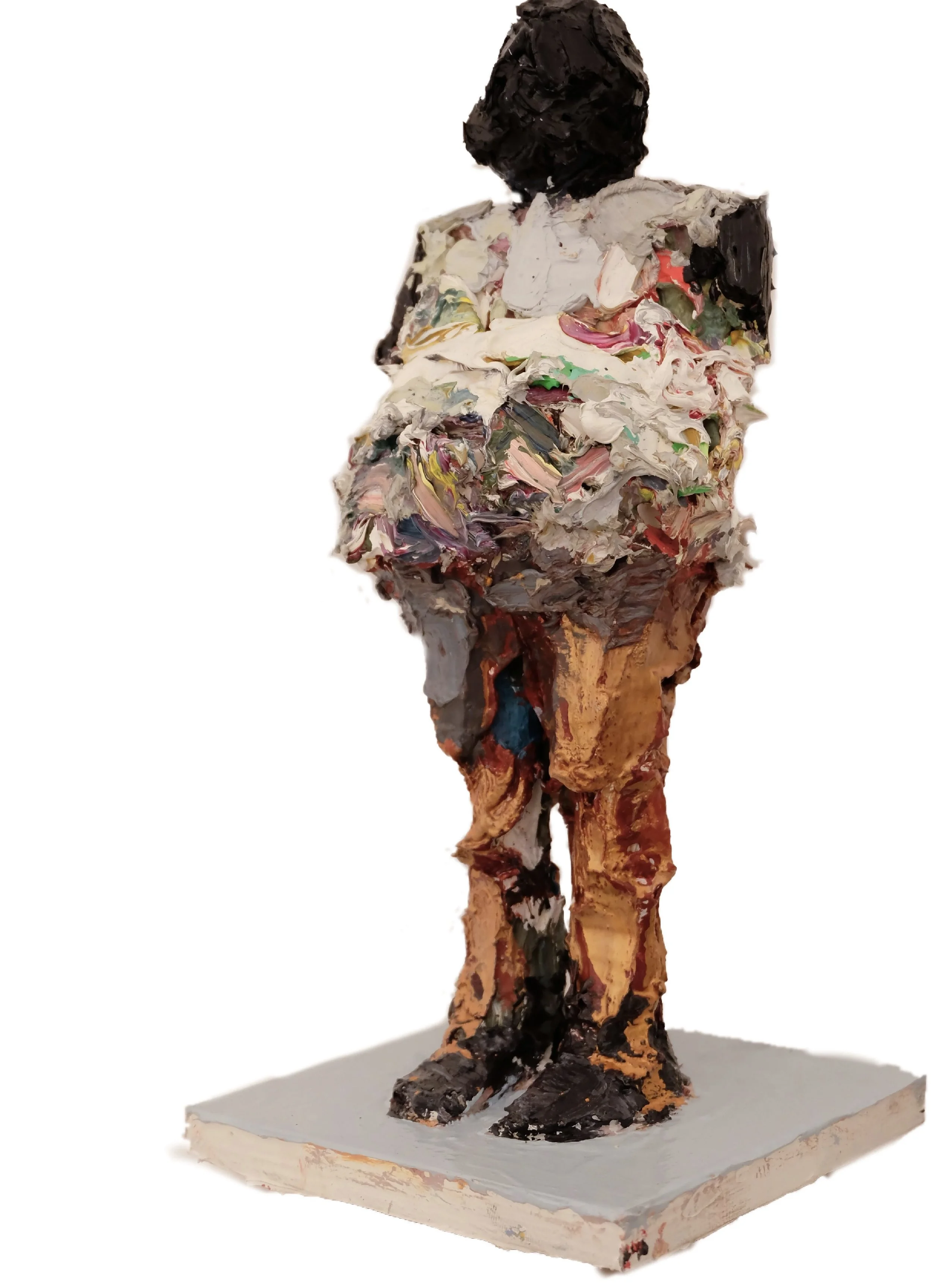 untitled figure, oil with plaster and wire structure, 11”x4”x5”, 2018