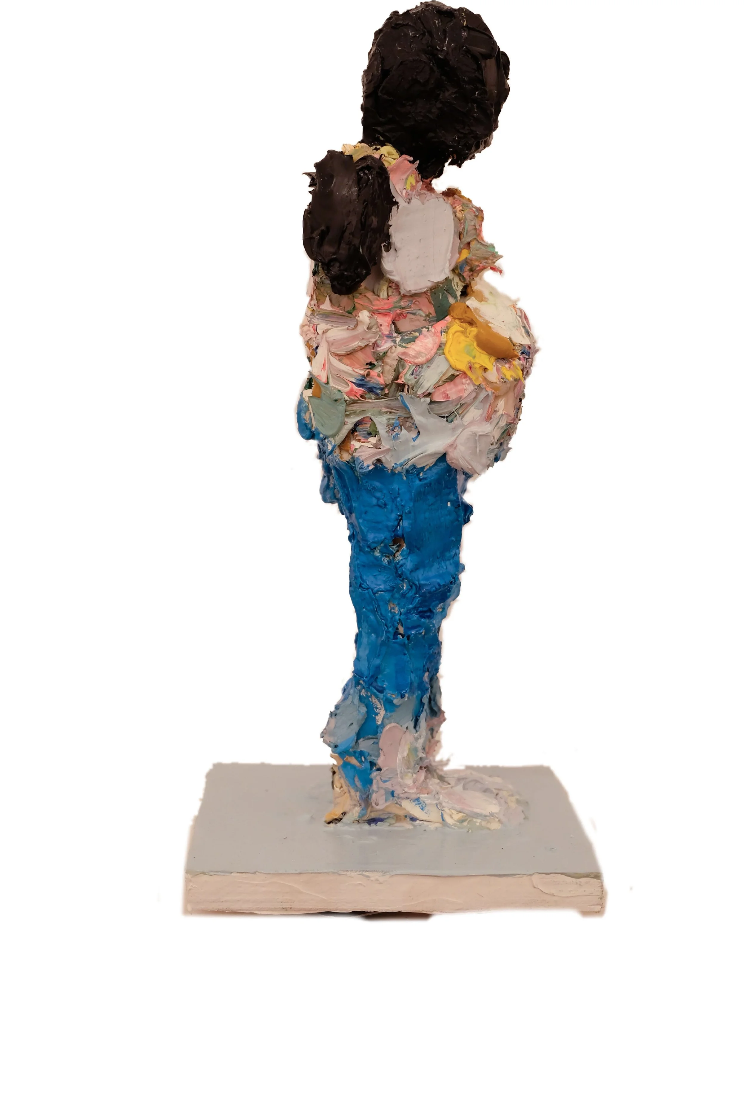 untitled figure, oil with plaster and wire structure, 11”x4”x5”, 2018
