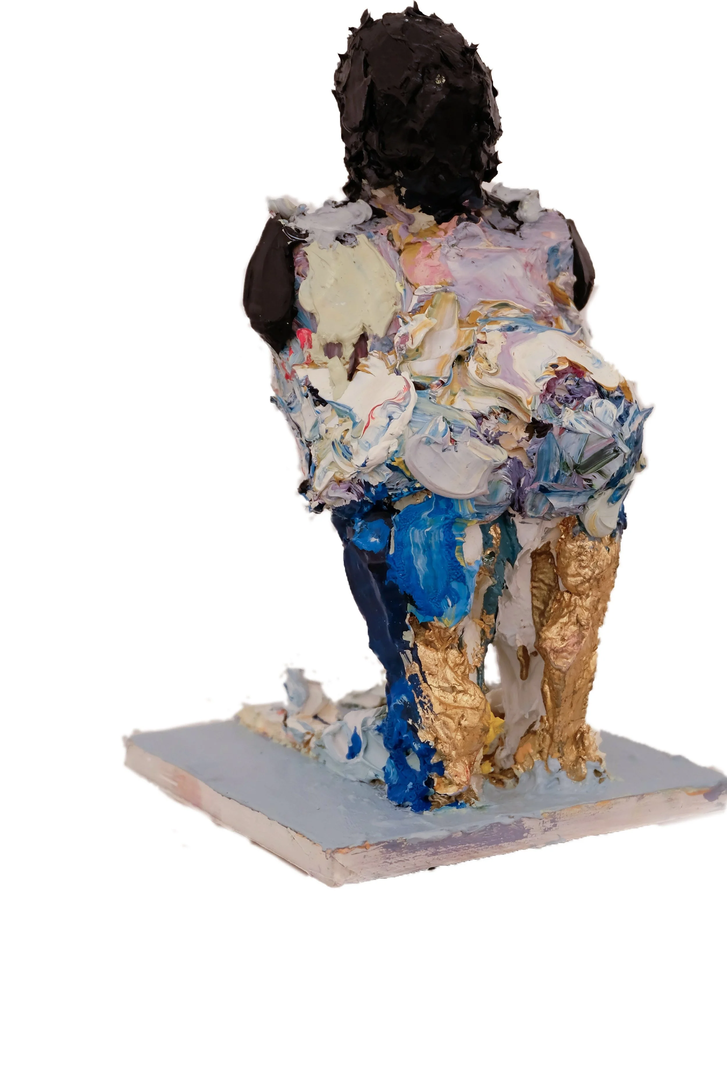 untitled figure, oil with plaster and wire structure, 9”x4”x5”, 2018