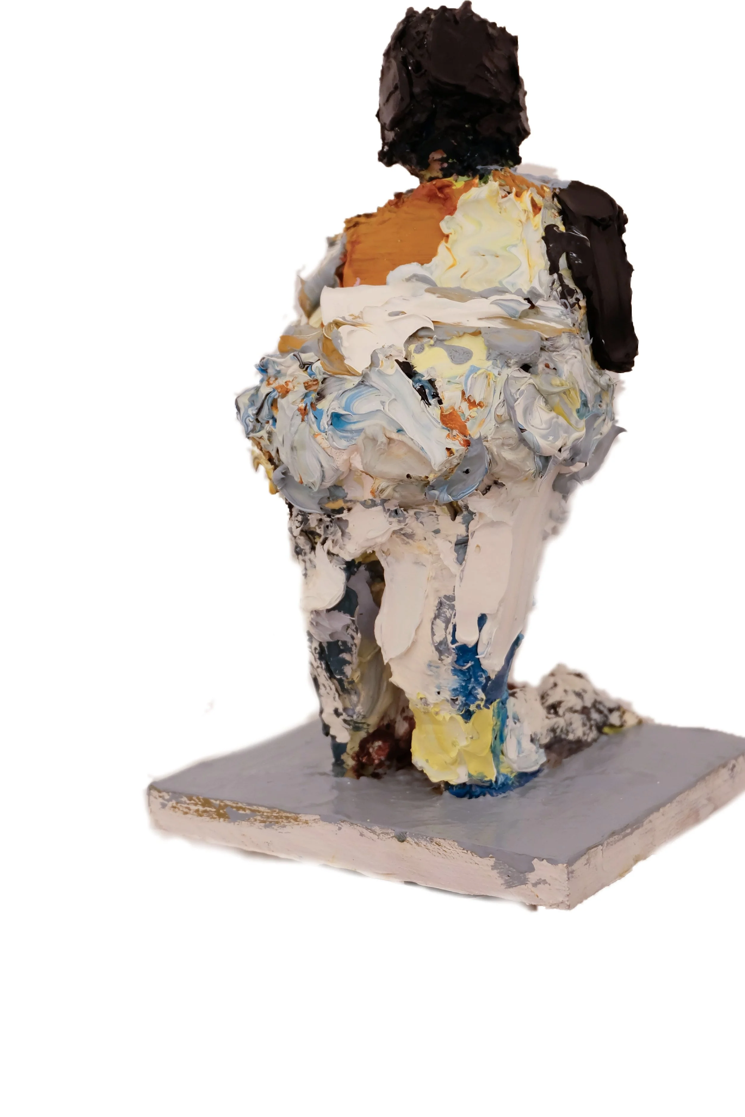 untitled figure, oil with plaster and wire structure, 9”x4”x5”, 2018