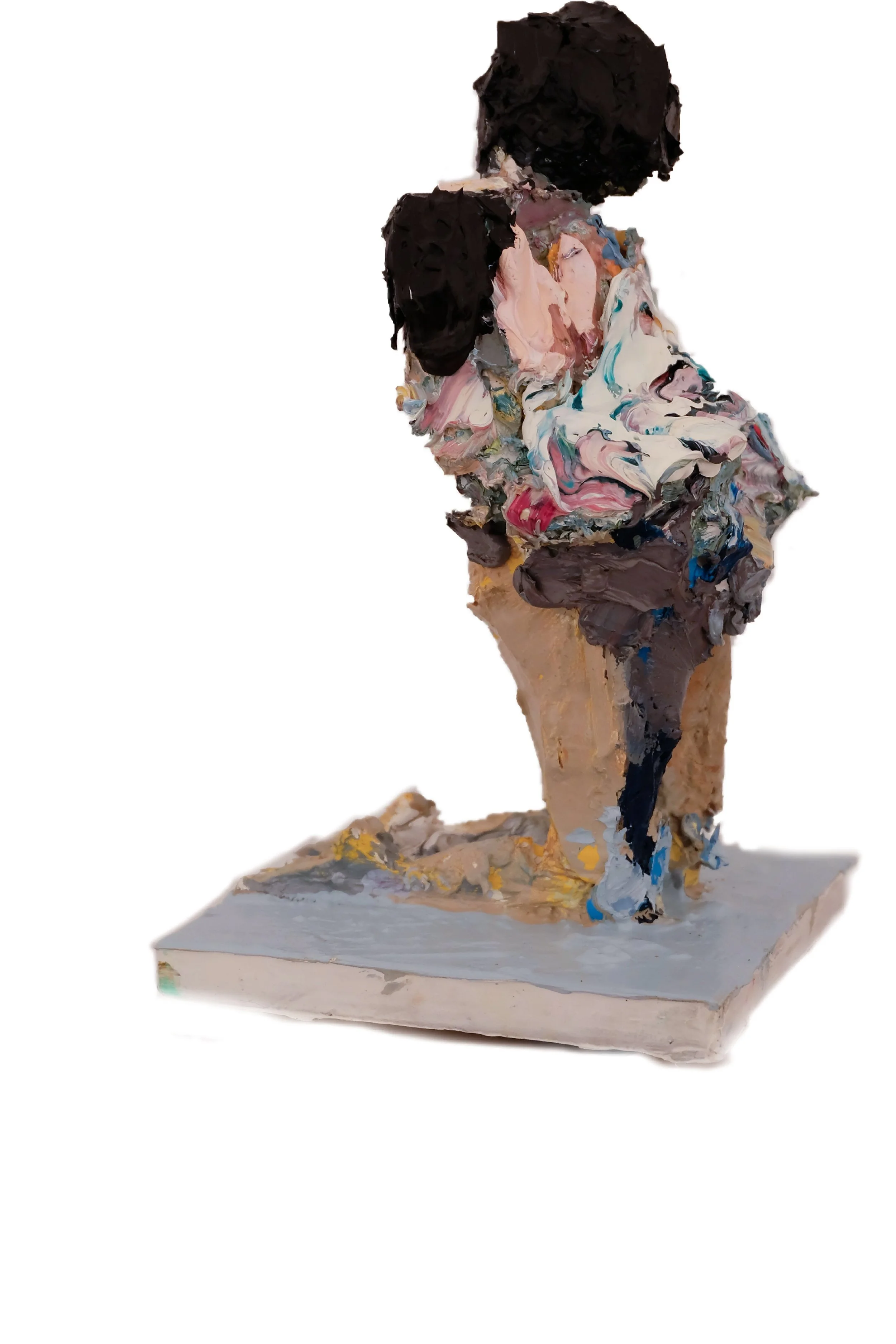 untitled figure, oil with plaster and wire structure, 9”x4”x5”, 2018