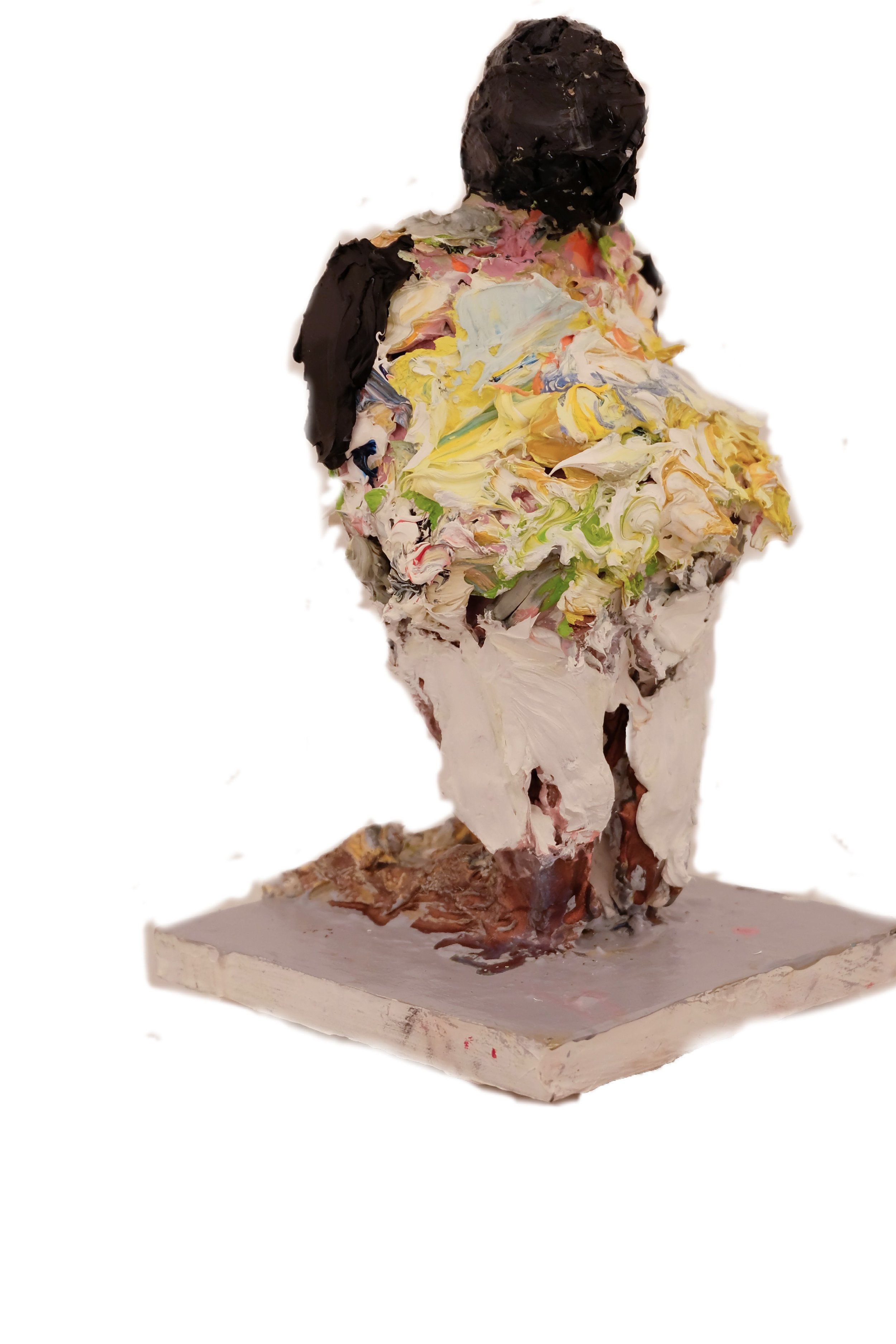 untitled figure, oil with plaster and wire structure, 9”x4”x5”, 2018