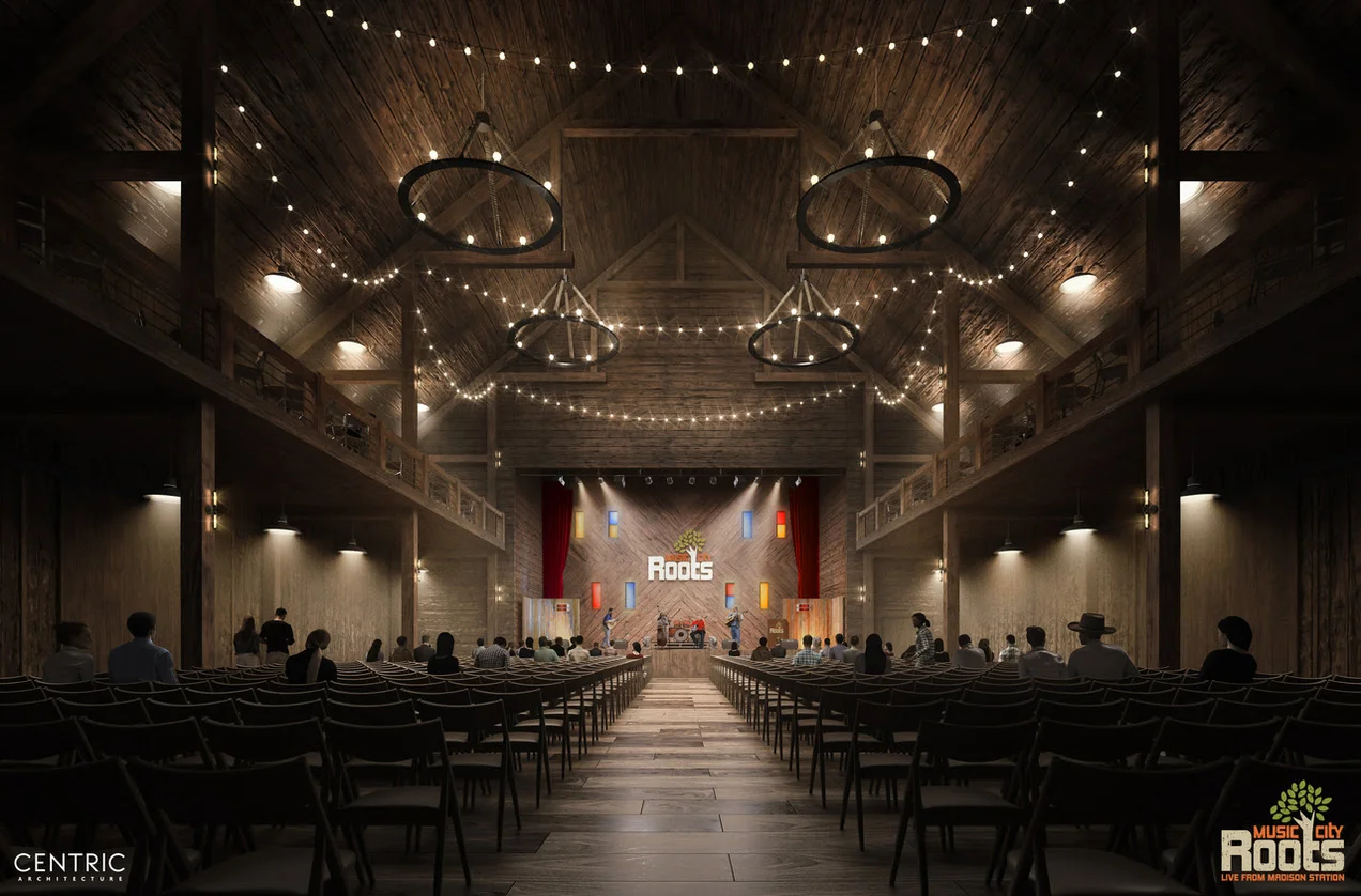 Inside the ROOTS Barn ( rendering July 10, 2019)