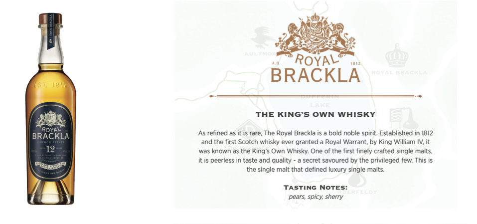 ROYAL BRACKLA 12- $99.95