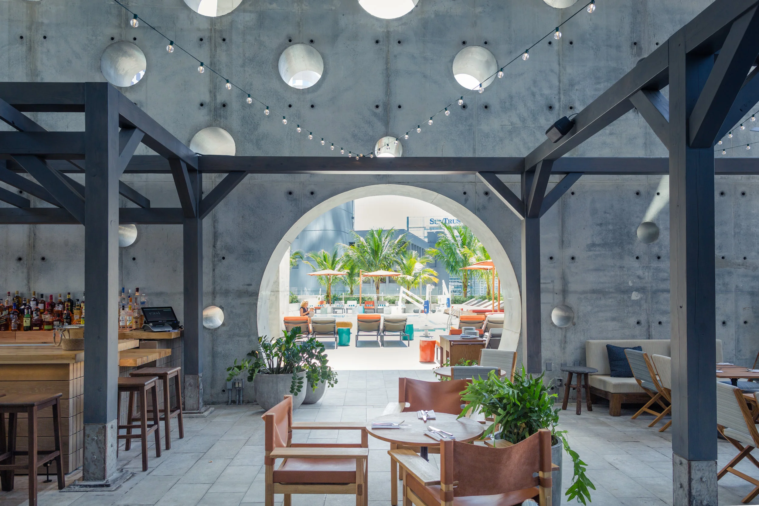 Poolside Bar and Lounge at EAST Hotel in Miami. Photo courtesy of Swire Hotels.