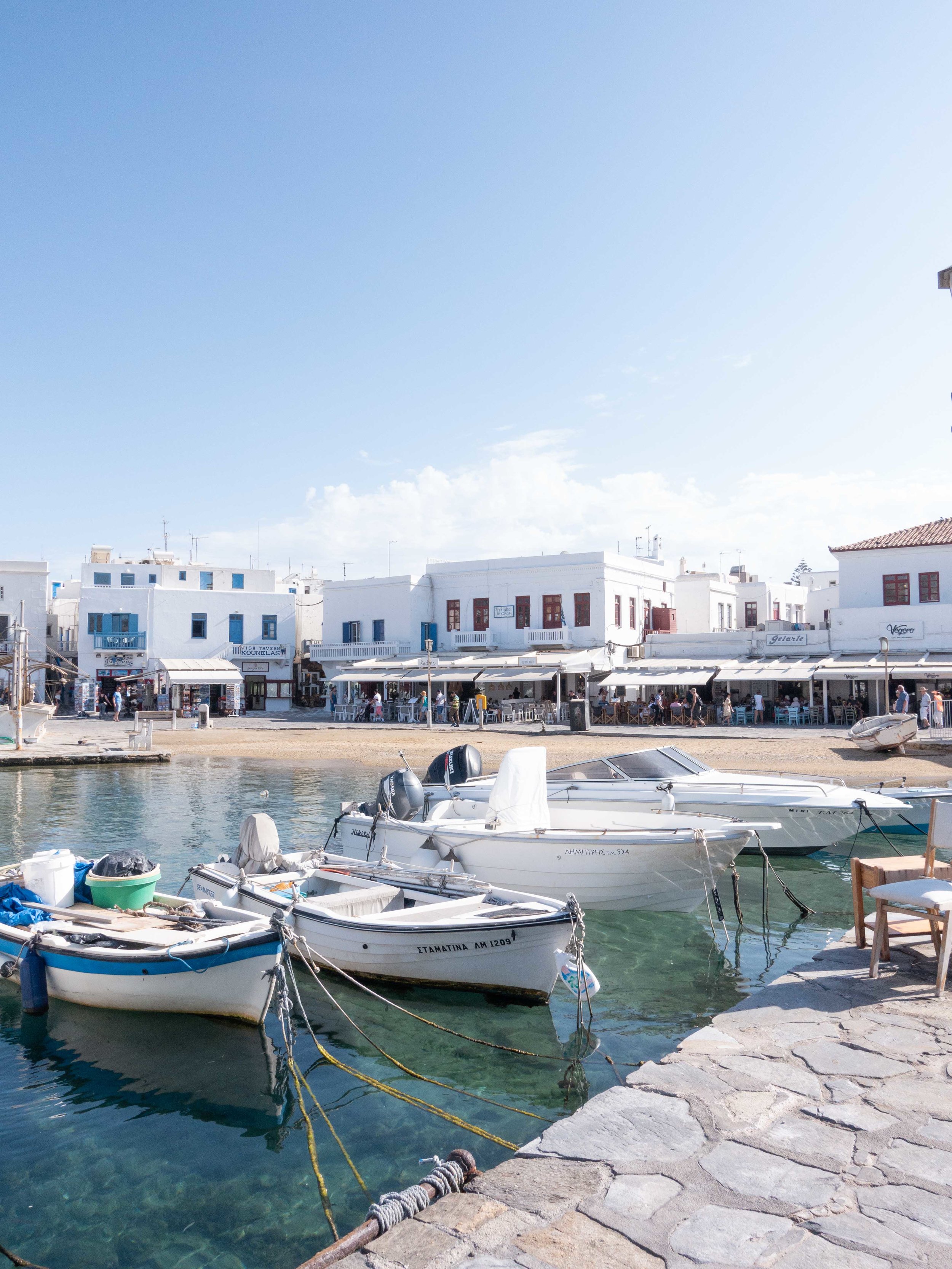 Boats in the harbour - Mykonos Old Town