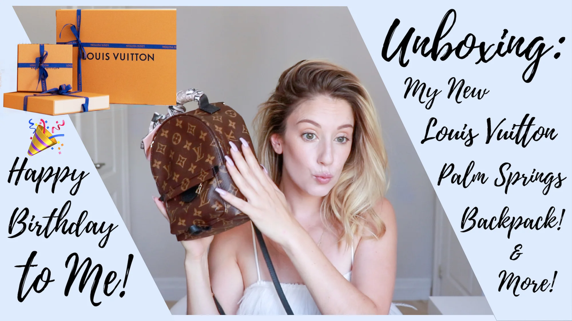 UNBOXING: LOUIS VUITTON PALM SPRINGS BACKPACK &amp; MORE | HAPPY BIRTHDAY TO ME!