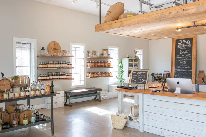 Tasting room at Dillion’s Small Batch Distillers