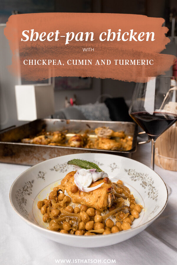 Sheet-Pan chicken with Chickpea, Cumin and Turmeric