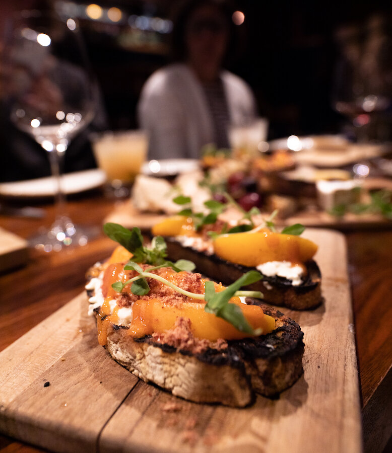 Grilled Peaches on Burrata