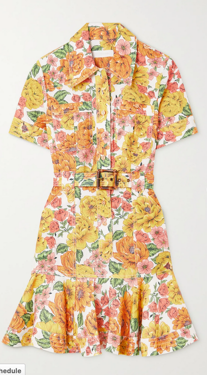 Zimmerman - Poppy belted ruffled floral-print linen mini dress.png