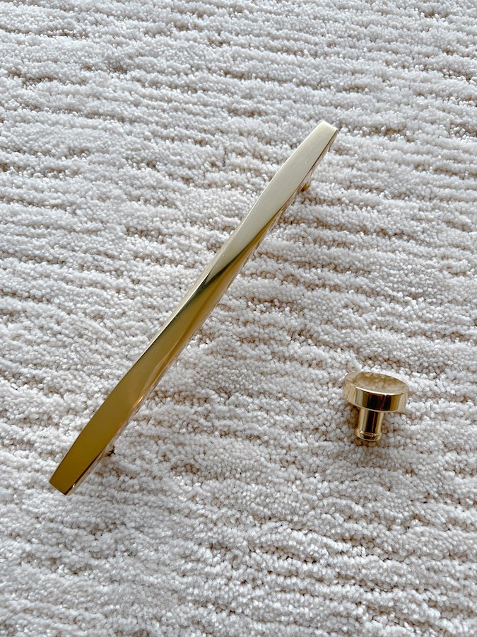Polished Brass Pull and Knob I Purchased For The Kitchen
