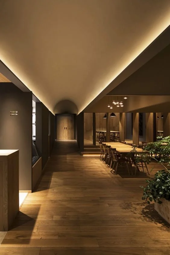 False Ceiling with Strip Lights  - Credit: Oska &amp; Partners
