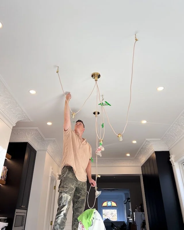 Victorian Home - Home renovations Toronto - toronto blogger - kitchen chandelier - brass chandelier - CB2 chandelier.jpg