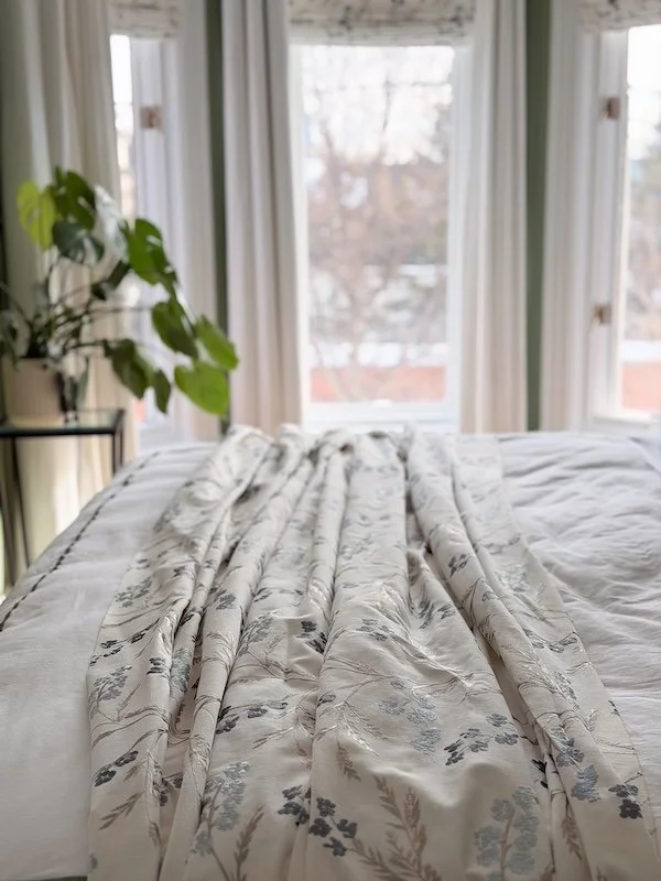 Bolster Pillow Cover DIY - Easy Sewing Projects - white linen fabric with floral embroidery.jpg
