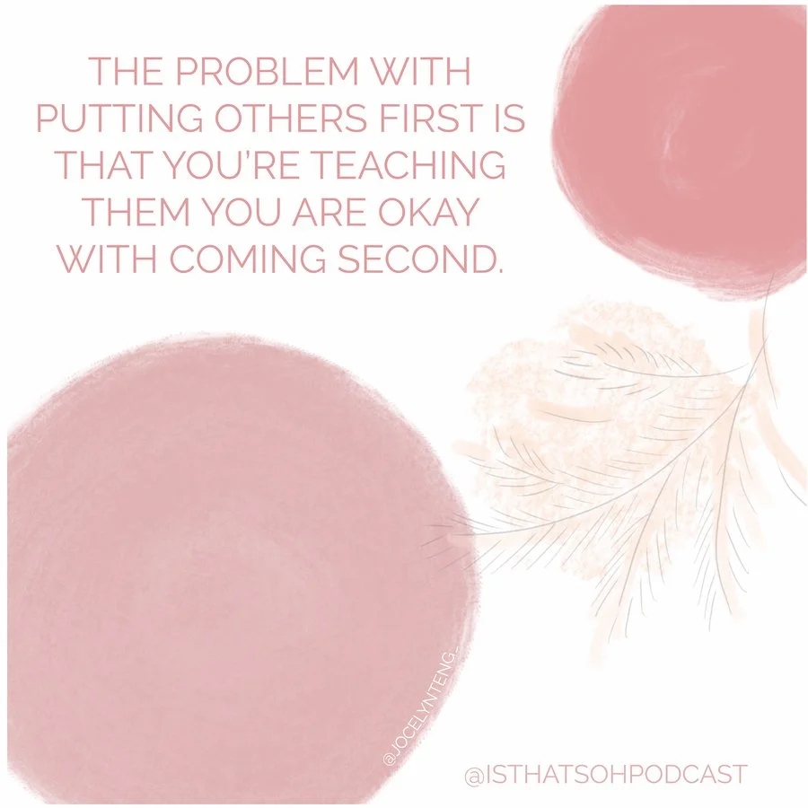 the problem with putting others first is that you're teaching them you are okay with coming second