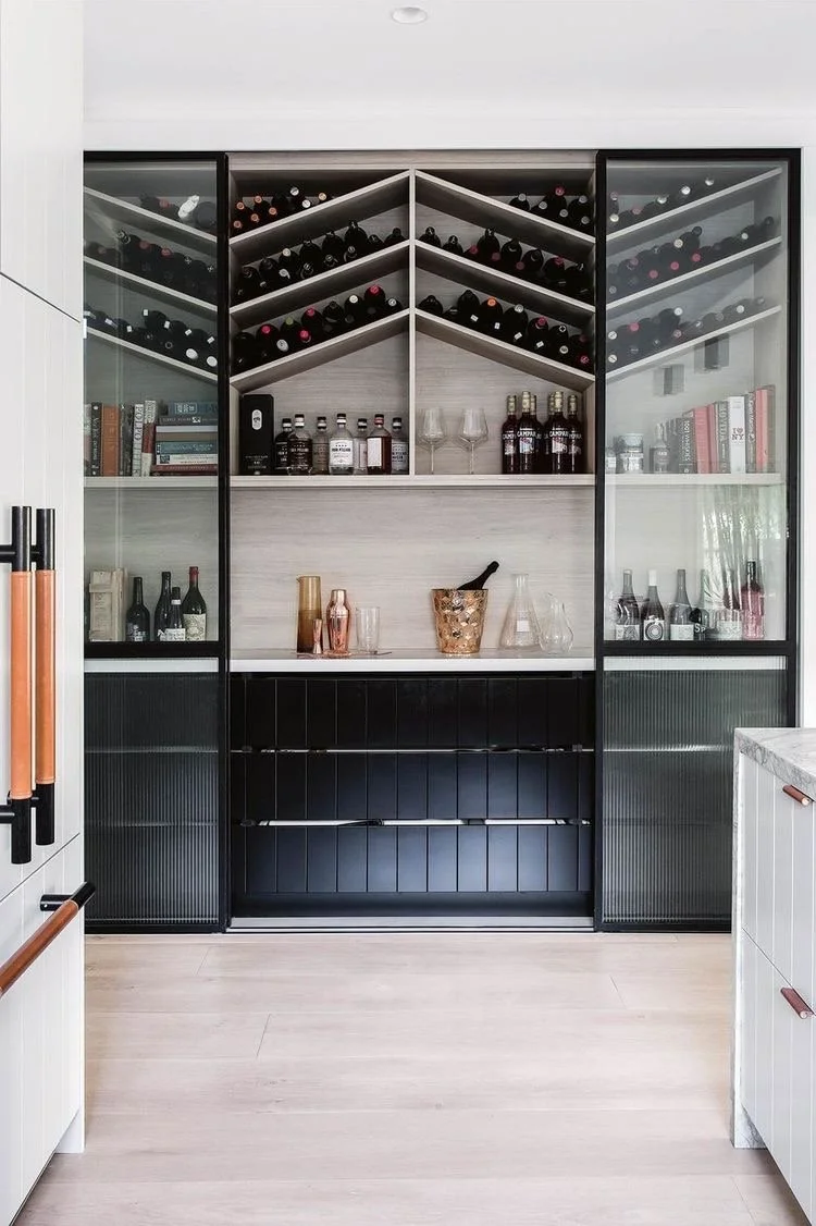 2023 Kitchen Trends - wine display and bar by Maree Homer