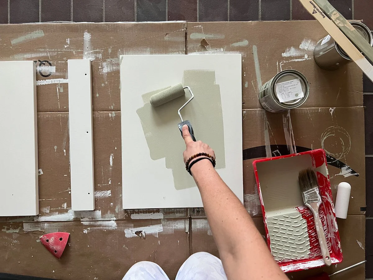 Home DIY Projects - Bathroom Makeover DIY - painting a vanity