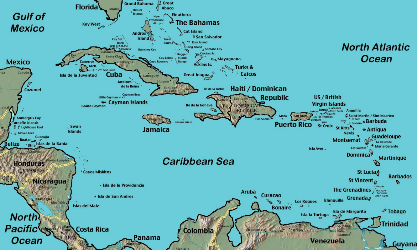 Map Of The Caribbean