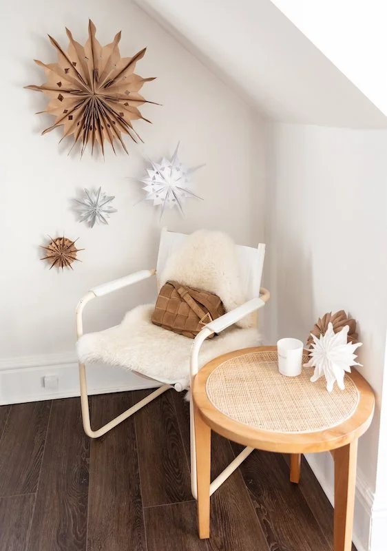 simple christmas decor - paper snowflakes