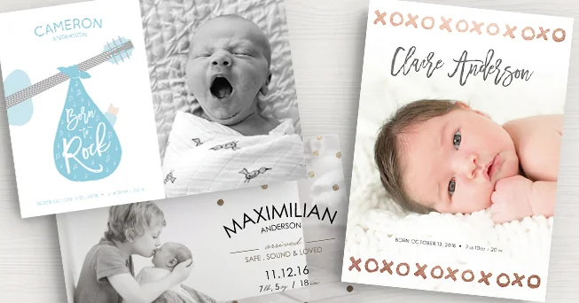Minted's Special Delivery Birth Announcements Challenge