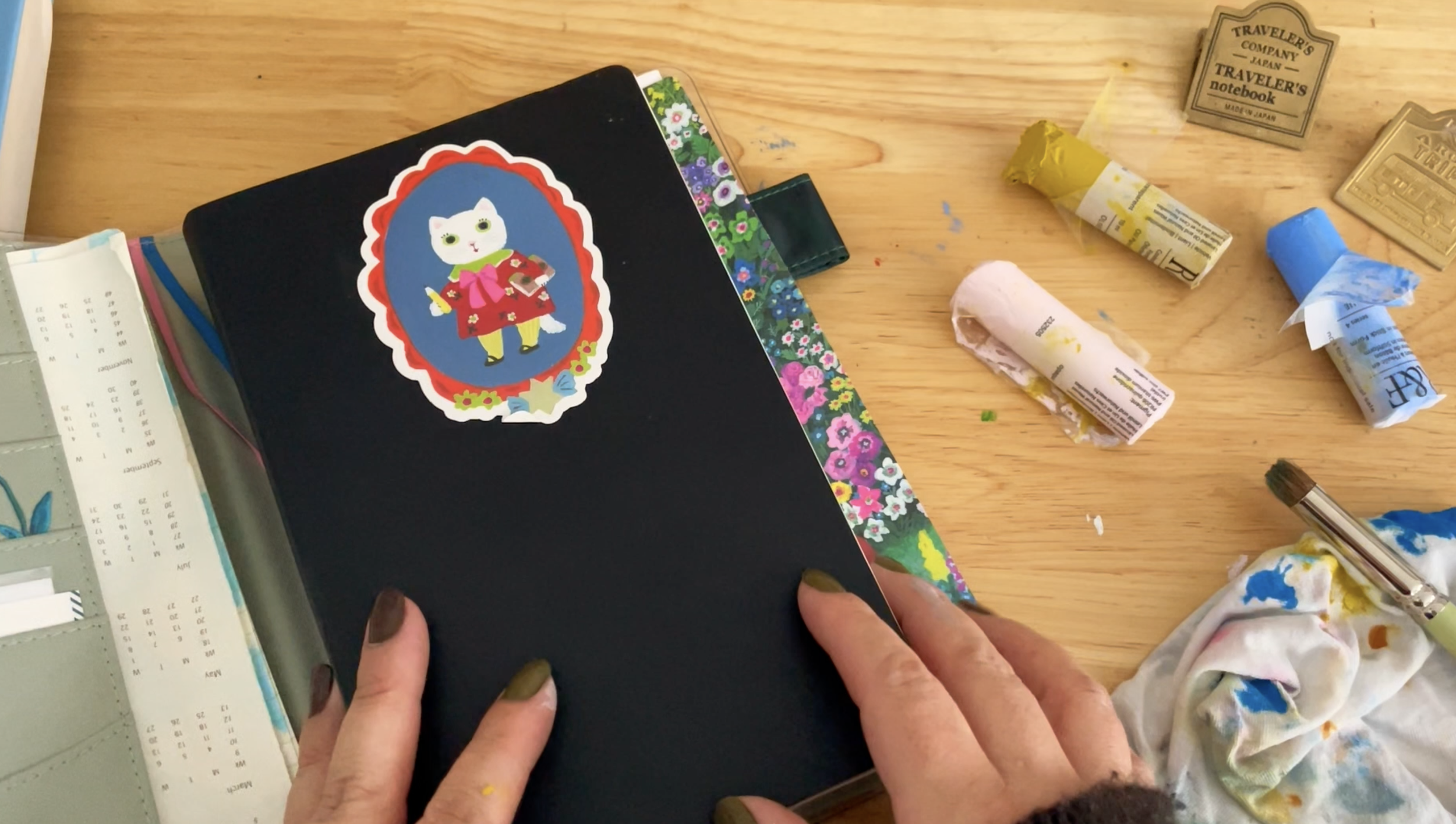 Exploring R&F Pigment Sticks - Moleskine planner.