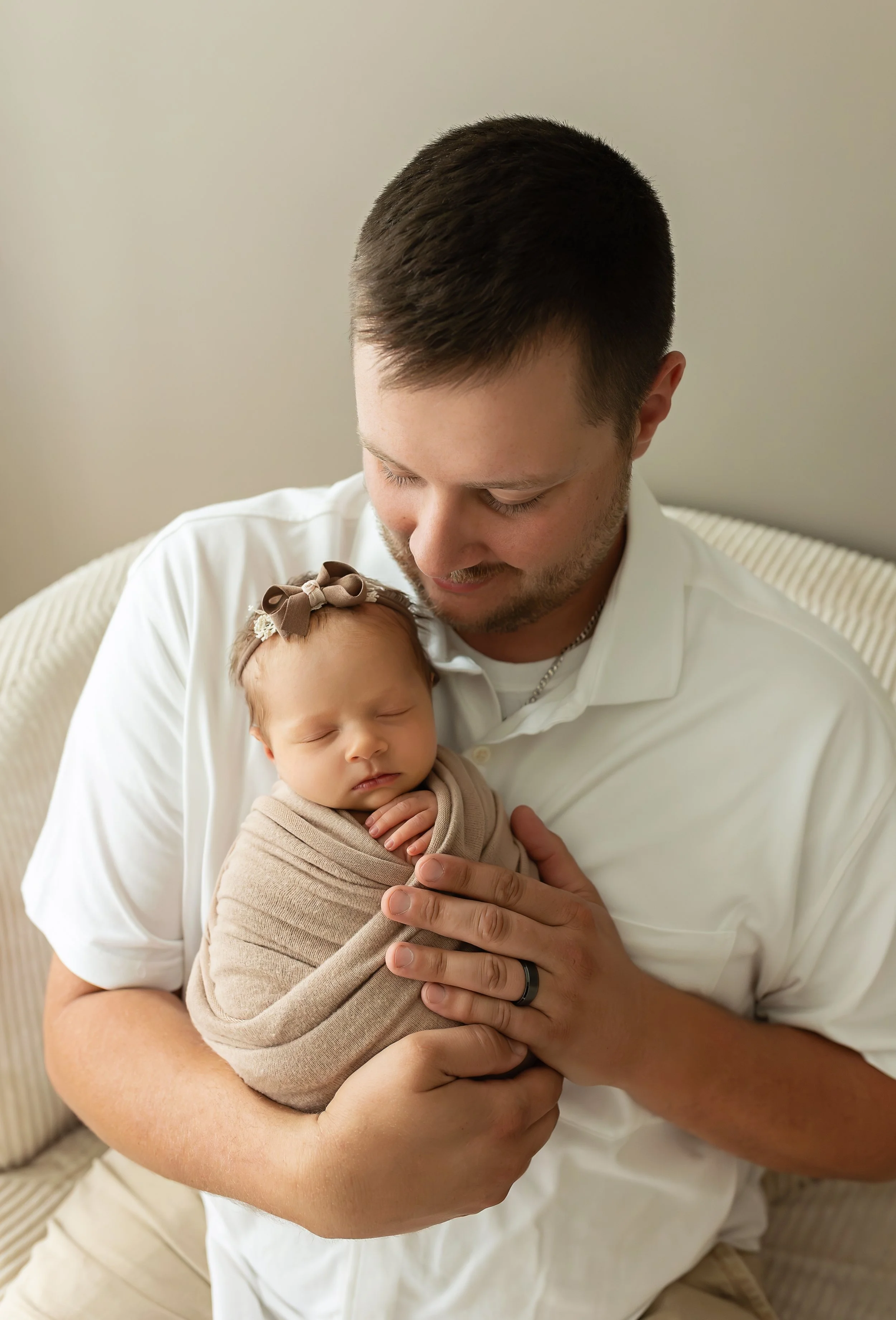 Father and Newborn Baby Girl