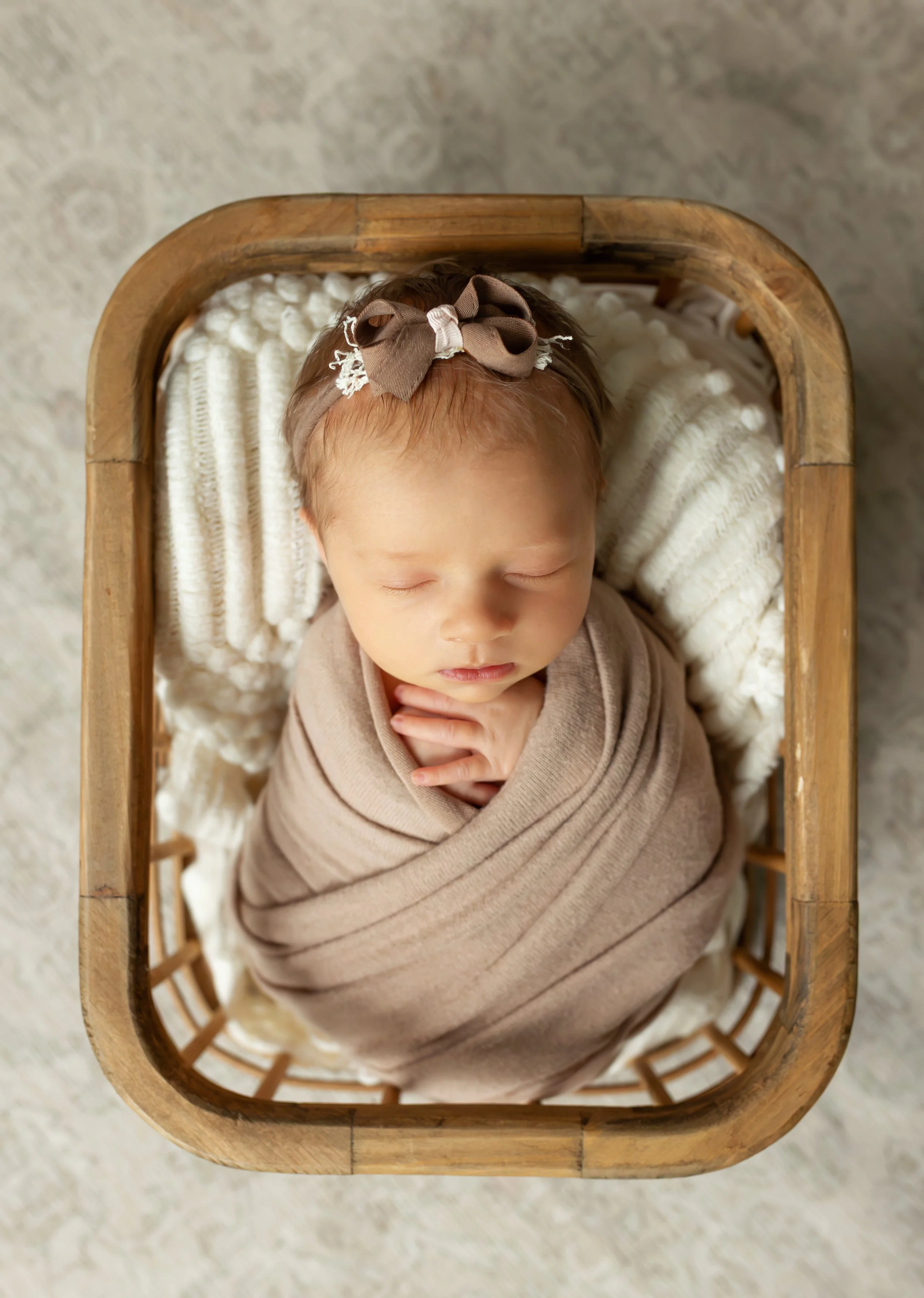 Baby Girl Basket Newborn Portrait