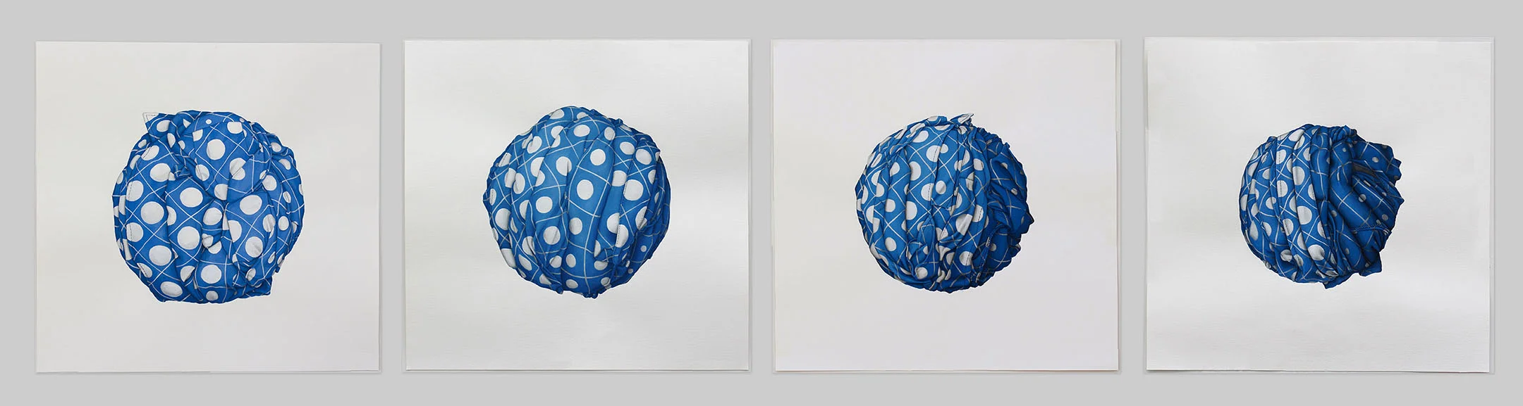 Full Moon , Waning Gibbous , Late Waning Gibbous , and Third Quarter of Indigo Rising Each drawing measures 19.25” x 20,” Gouache on paper.