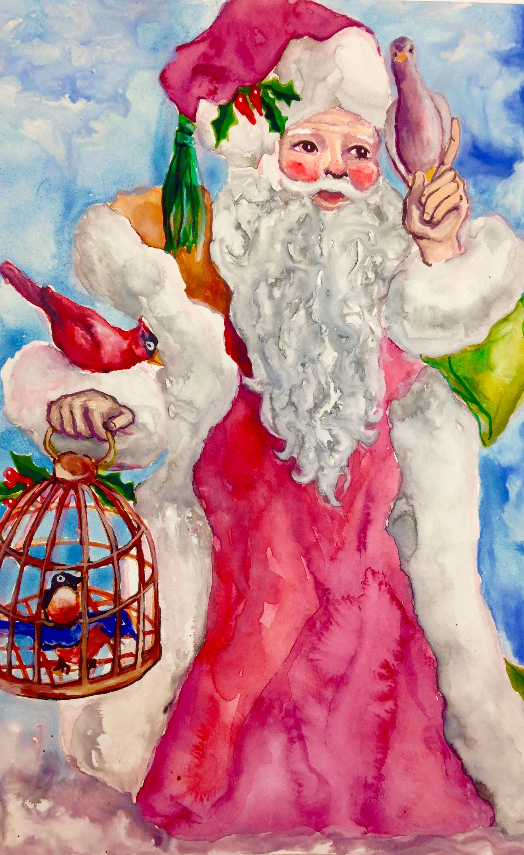 Santa with Birds