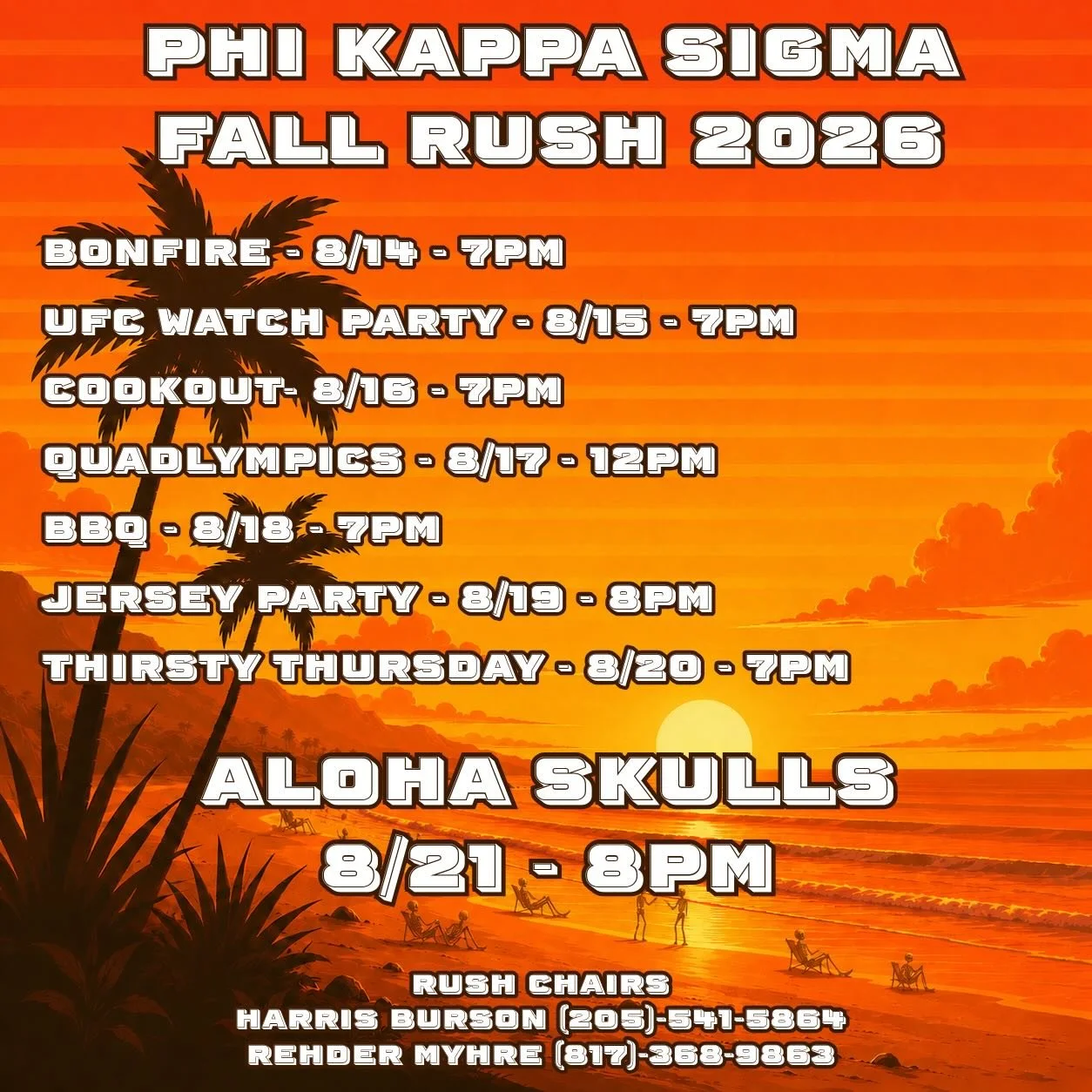 Interested in rushing? Reach out to our rush chairs for more information. Events are subject to change. #rushphikap
Address
815 17th Ave
