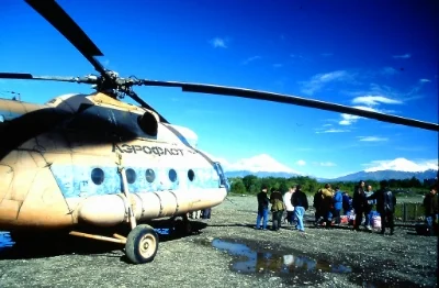 With few roads on Kamchatka, helicopters are the best way to travel.&nbsp;