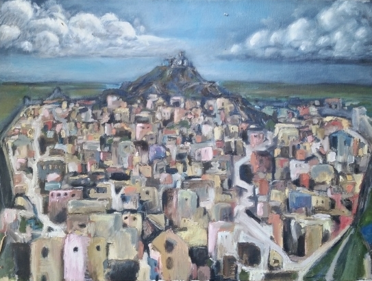 Ziggurat, oil on canvas, 18" x 24"