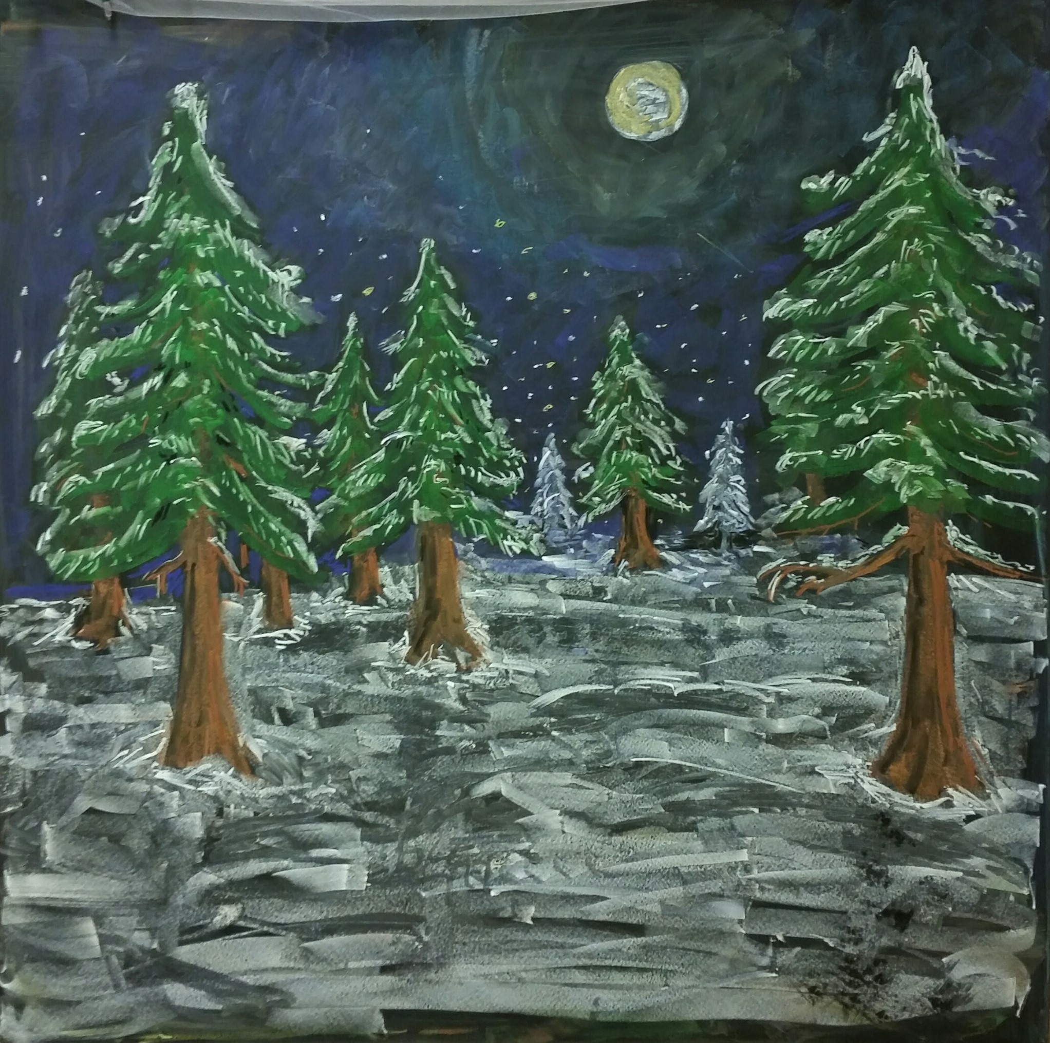 Winter, 2nd grade chalkboard