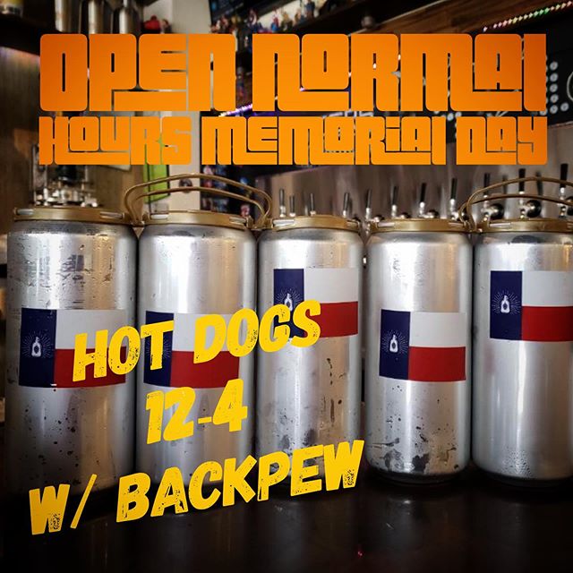 Stock up on crowlers this weekend and we will be here normal hours Monday. Plus we will be our front grilling with @backpewbrew - free hot dogs and delicious beer? Yes please. #craftnotcrap