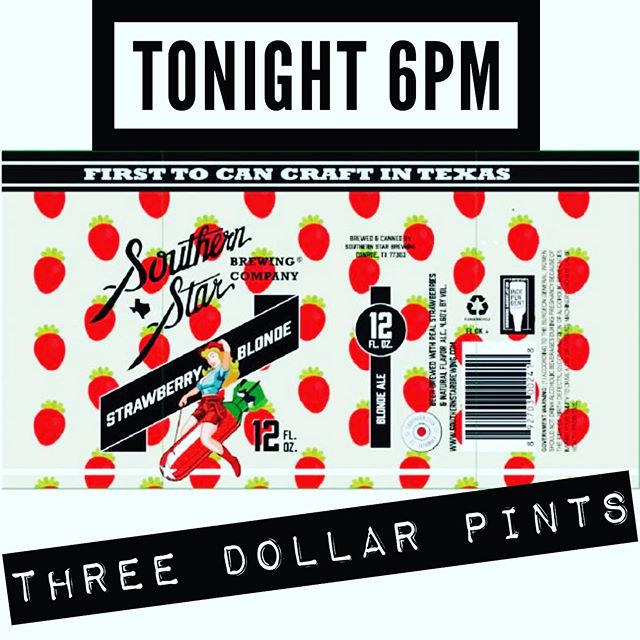 Monday&rsquo;s suck. Three dollar pints don&rsquo;t. Come try @southernstarbrewingco newest offering for only 300 pennies. @whiskeyjenschke will be there to tell you all about it, plus swag and high fives. #craftnotcrap #threedollarbillyall