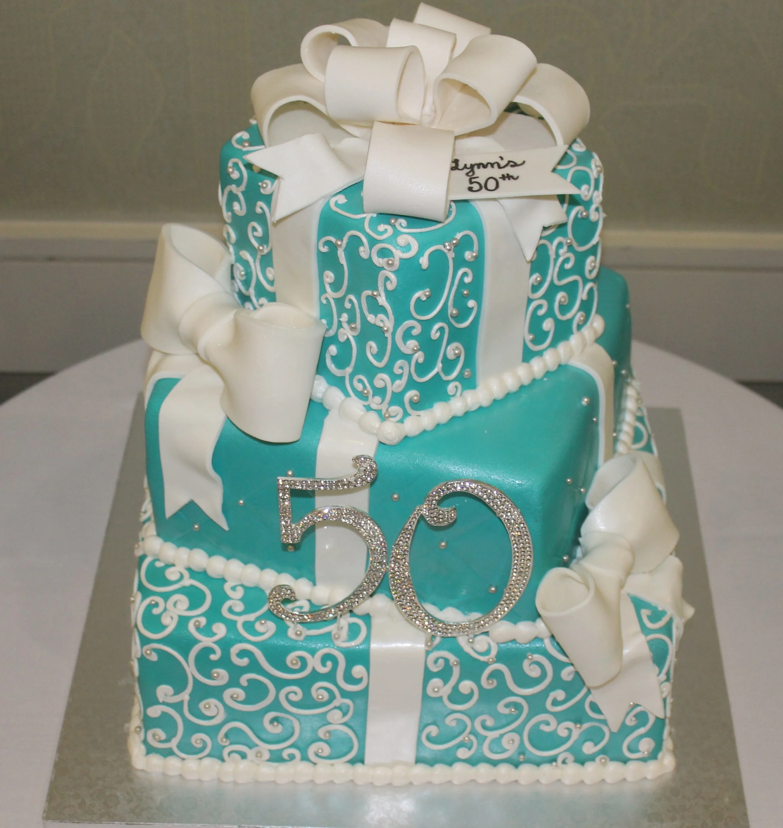 3 tier tiffany box cake