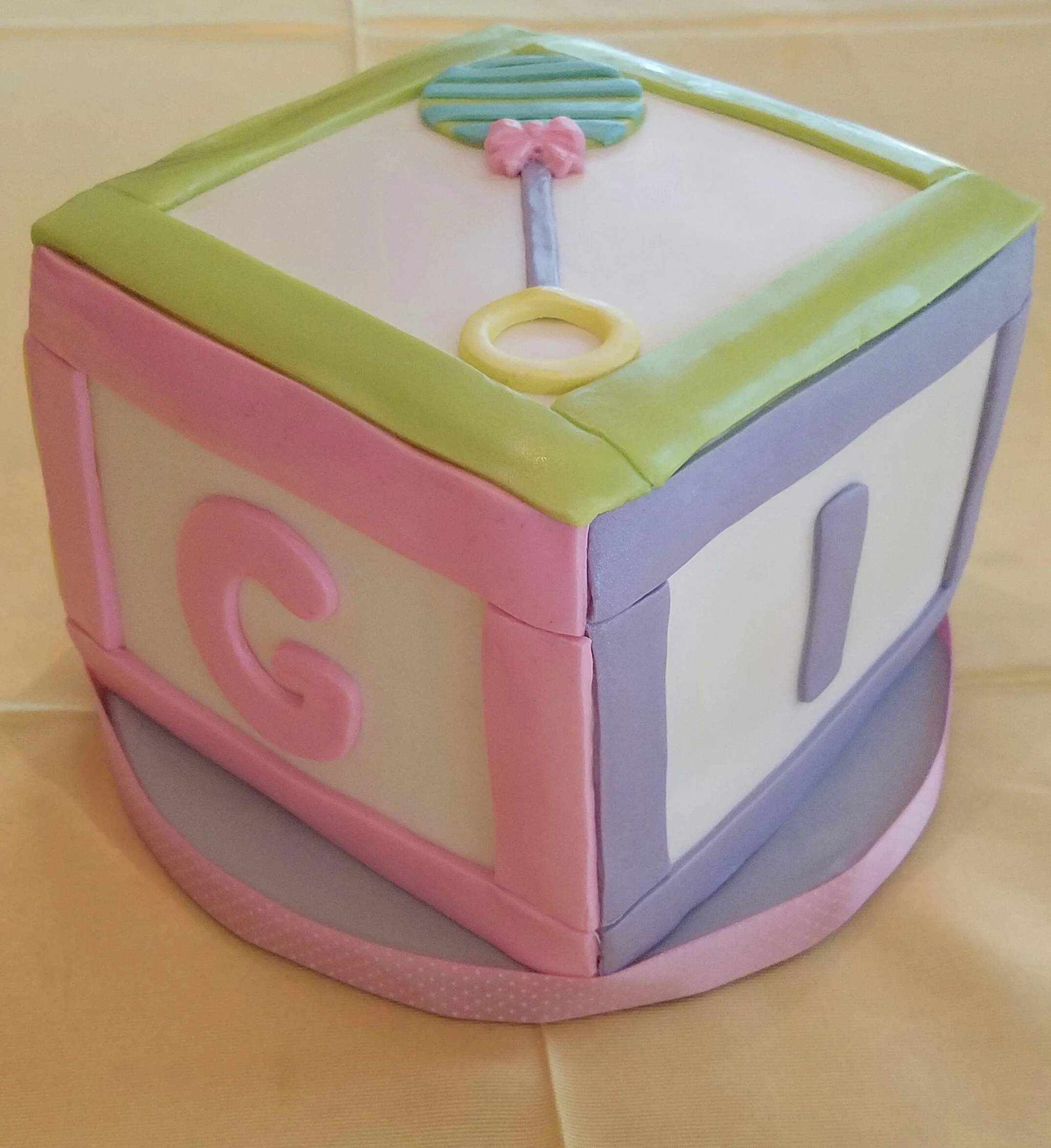 6 inch Baby block cake 