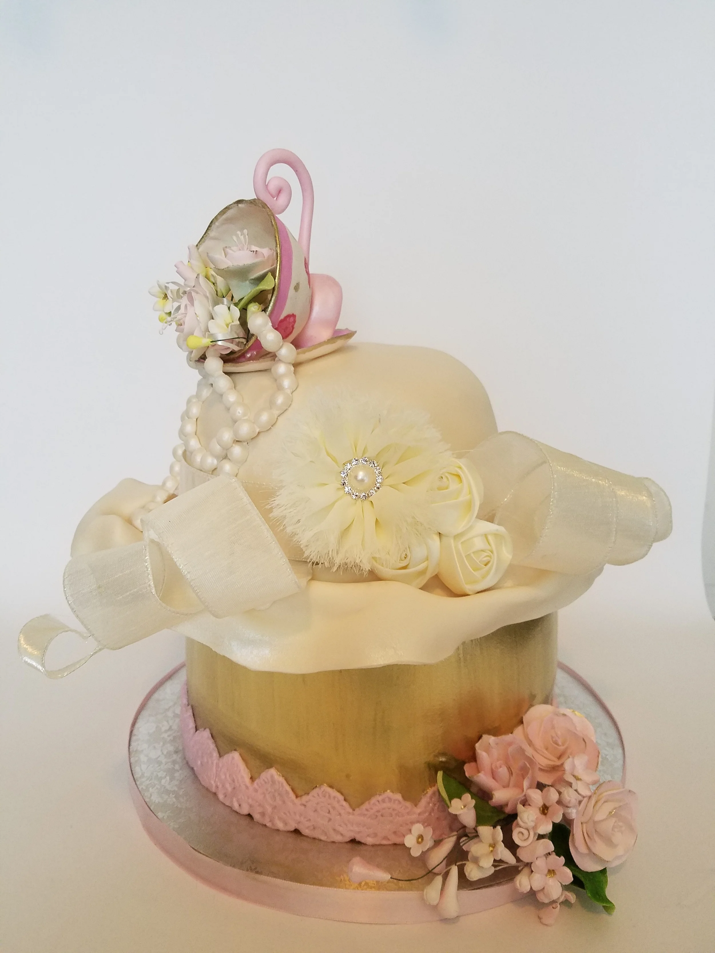 Southern tea party/ Durby themed bridal shower cake