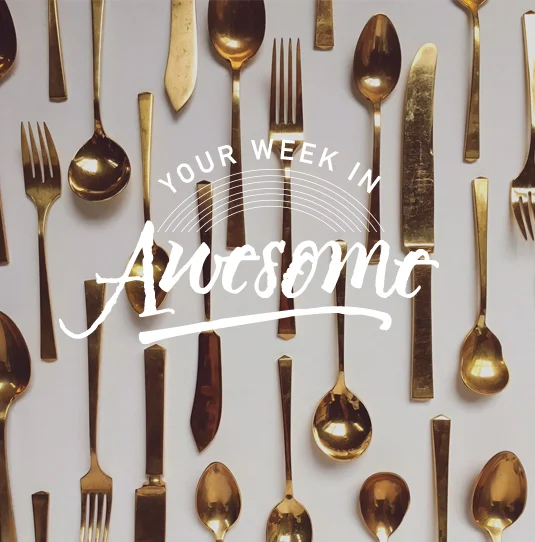 Gold flatware available for rental from Nimble Well