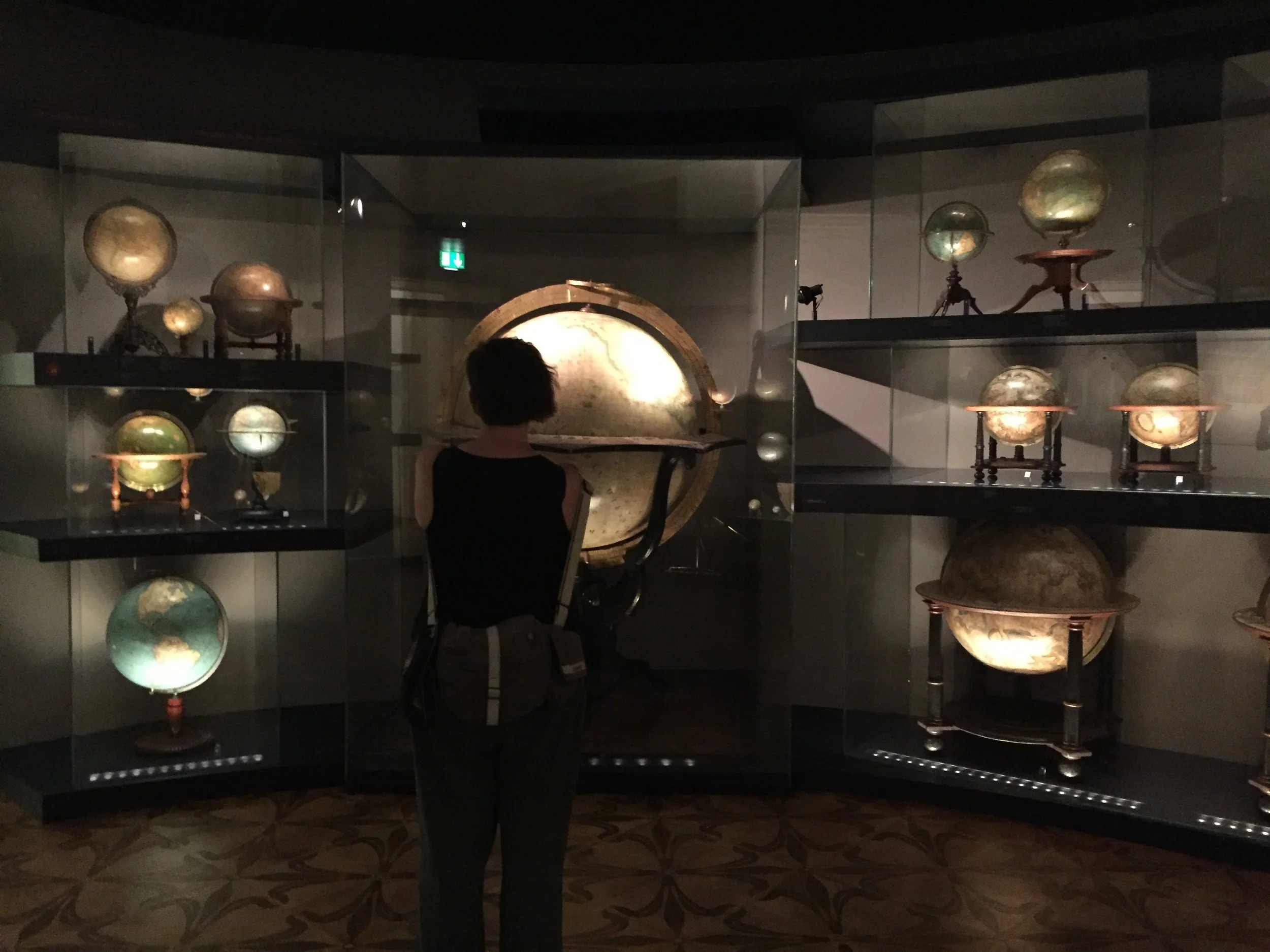 At the Globe Museum planning future journeys.