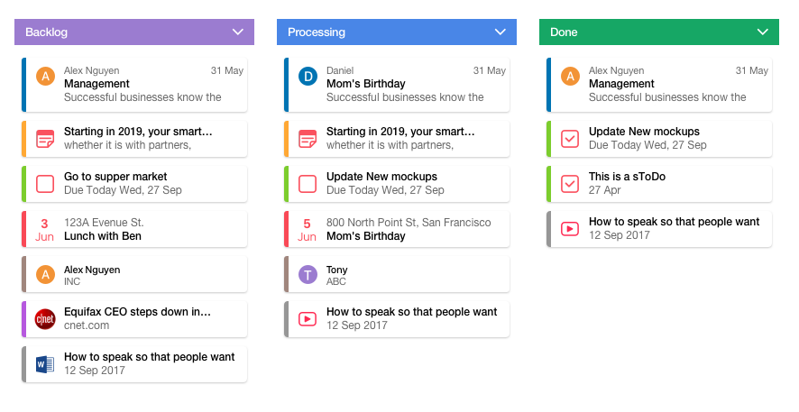 A BETTER KANBAN "Kanban" workflows were invented in Japan but improved by FLO because they go way beyond just tasks.
