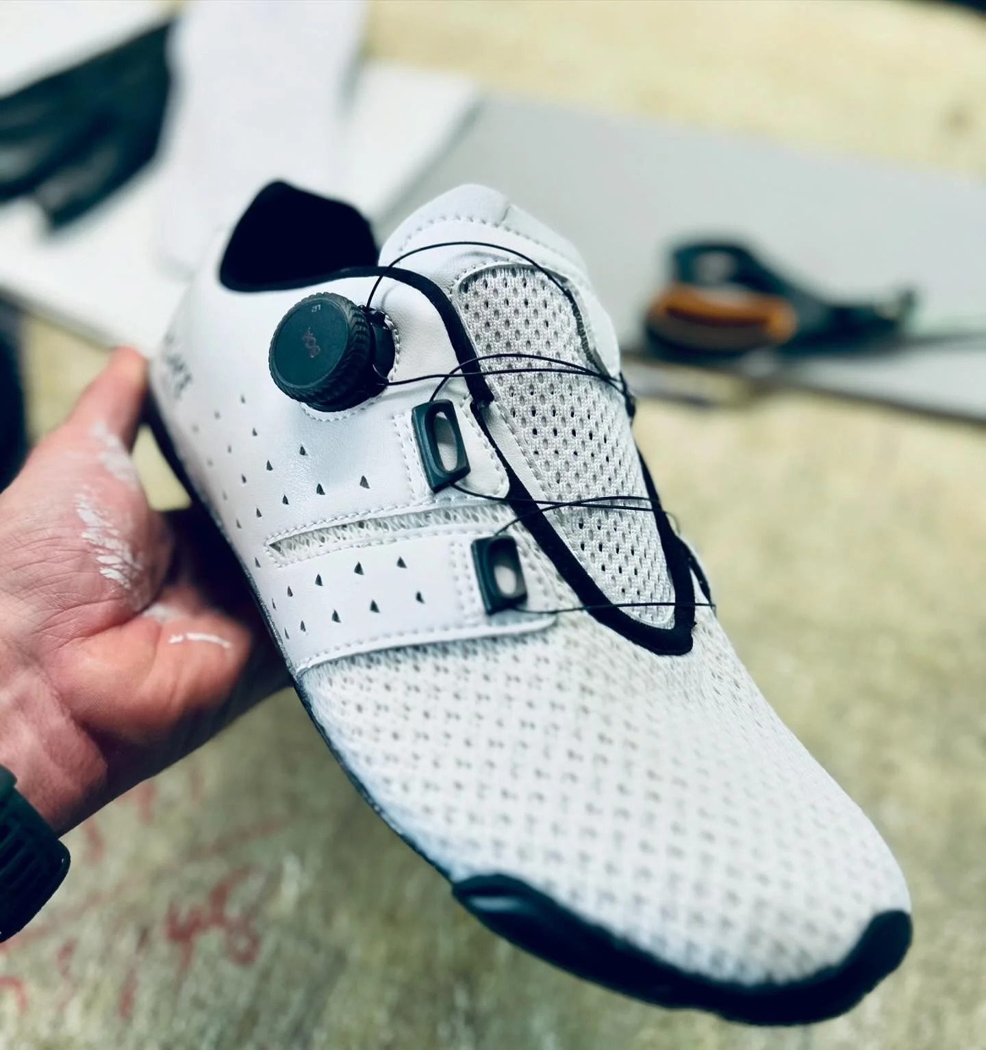 Got big problems with your foot?  Problems solved with the Lake CX201&rsquo;s stretchy goodness.  #lakecycling