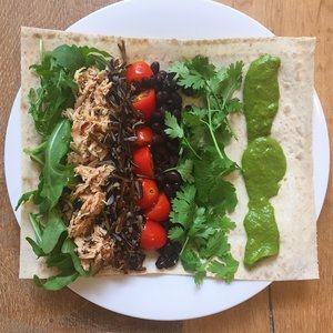CORIANDER AND LIME SLOW-COOKED CHICKEN WRAPS