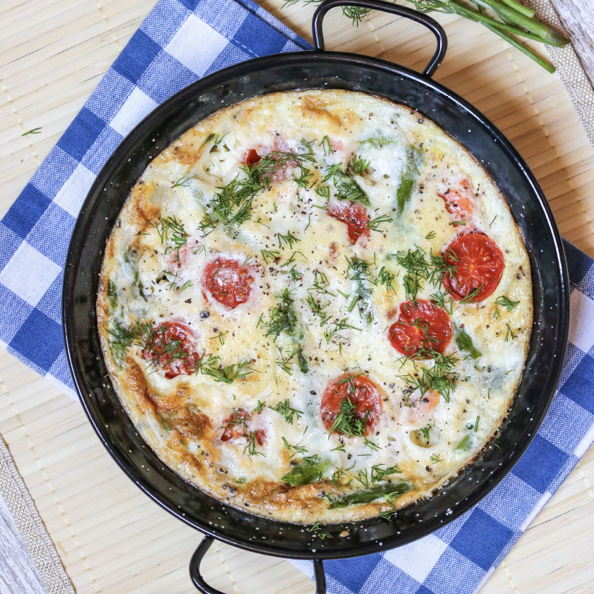 SMOKED SALMON, FETA AND ASPARAGUS OMELET