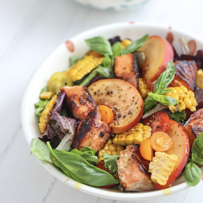 SALMON AND PEACH SALAD