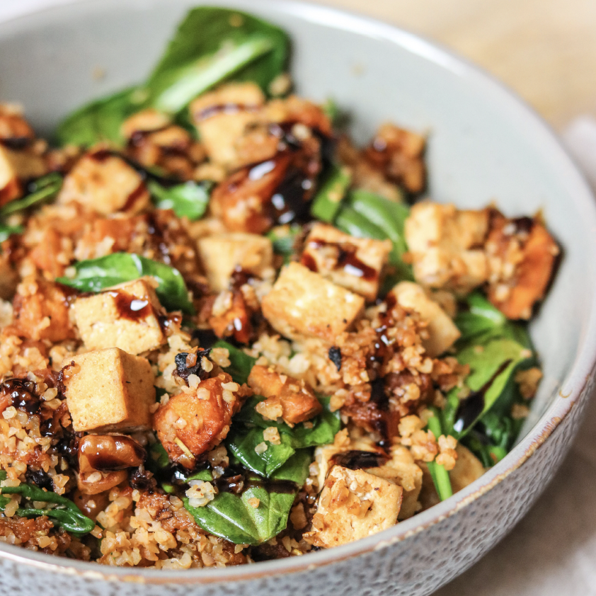 GRILLED PUMPKIN, TOFU AND BULGUR SALAD